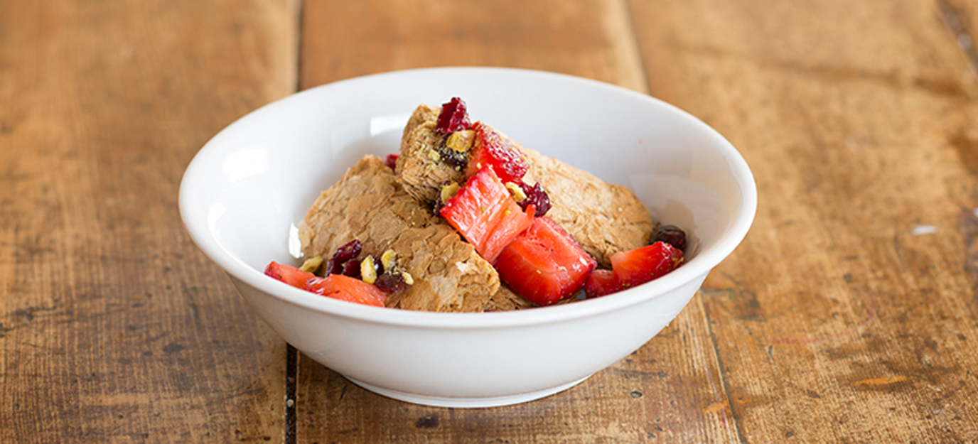 Weet-Bix™ with strawberries, cranberries and pistachios Weet-Bix™ with strawberries, cranberries and pistachios