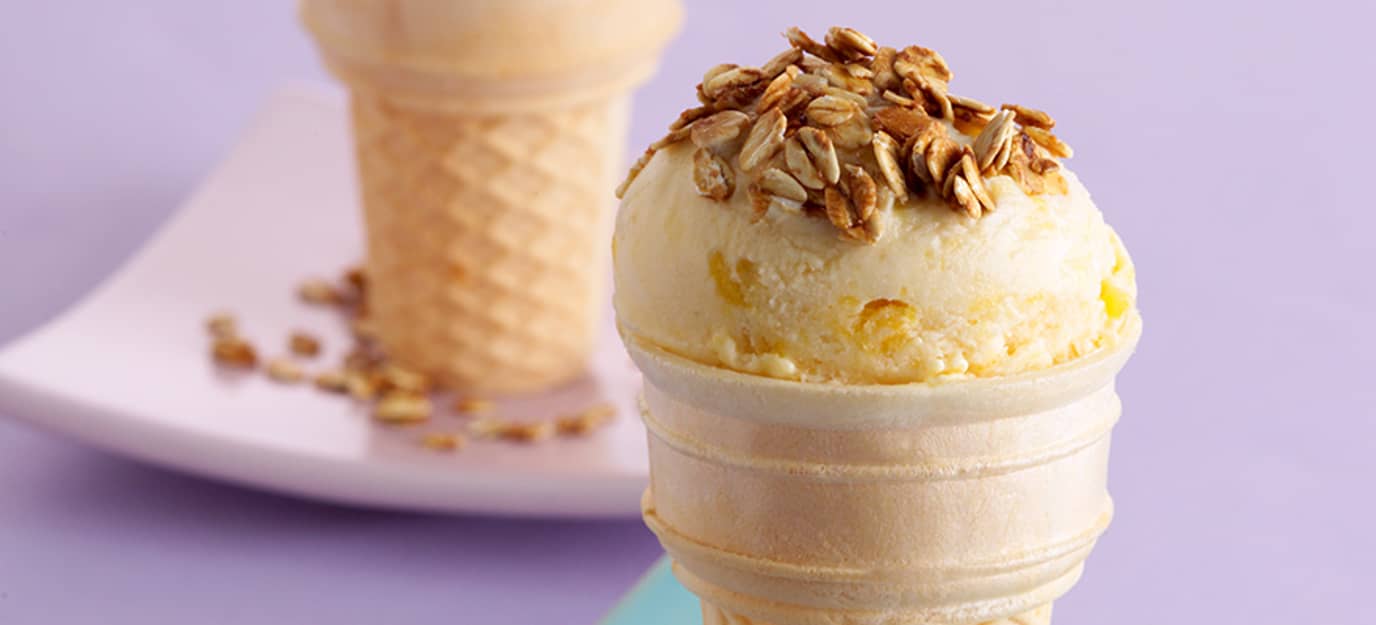 Mango and passionfruit dessert
