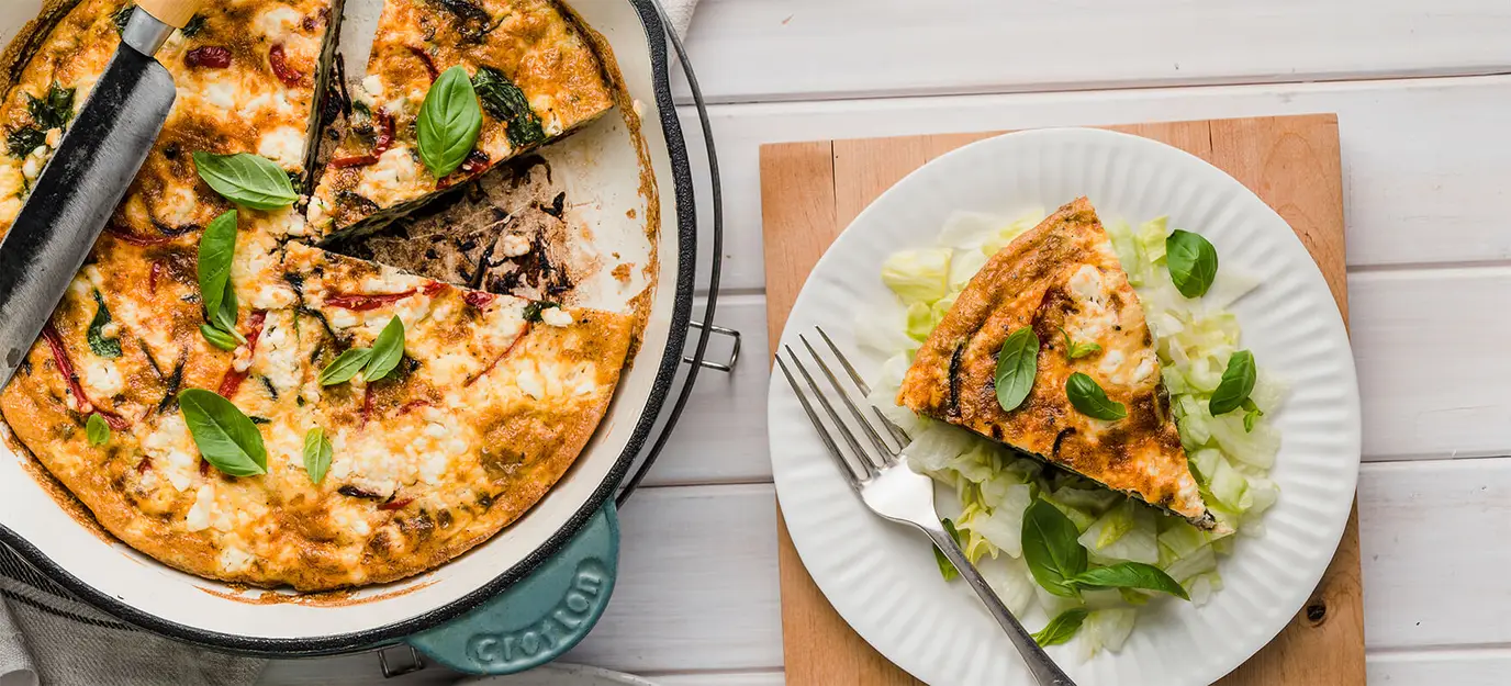 Red capsicum frittata