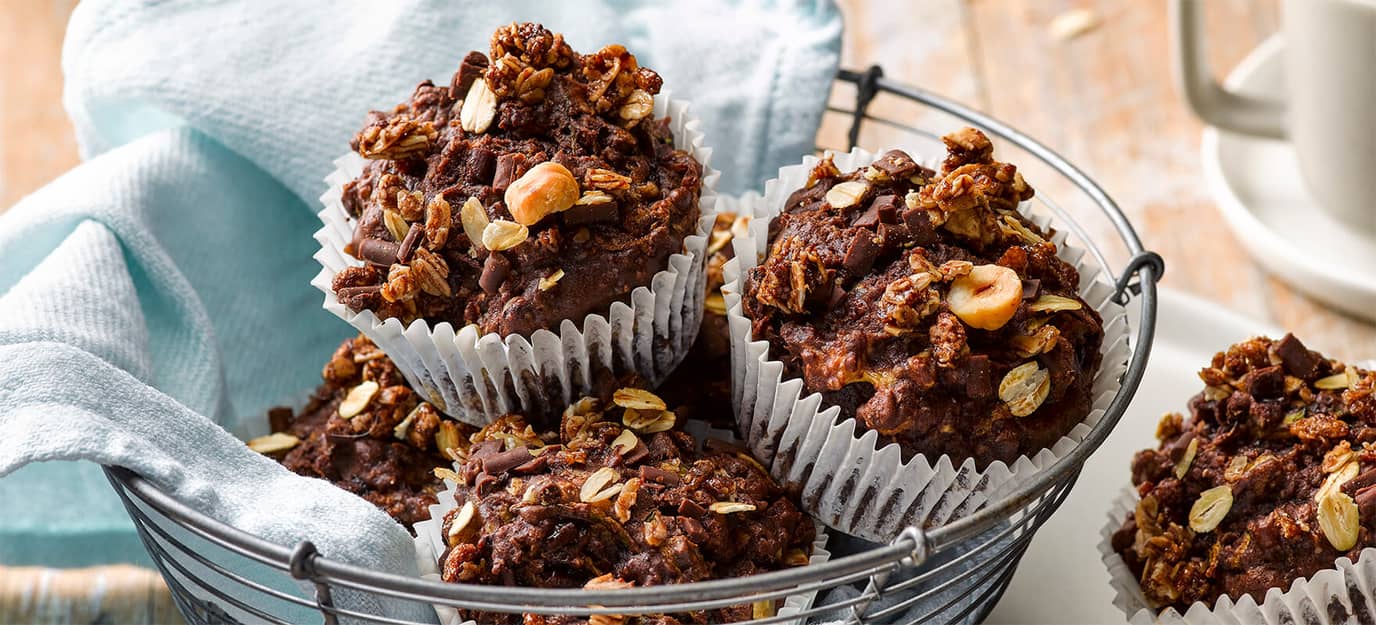 Cocoa courgette muffins