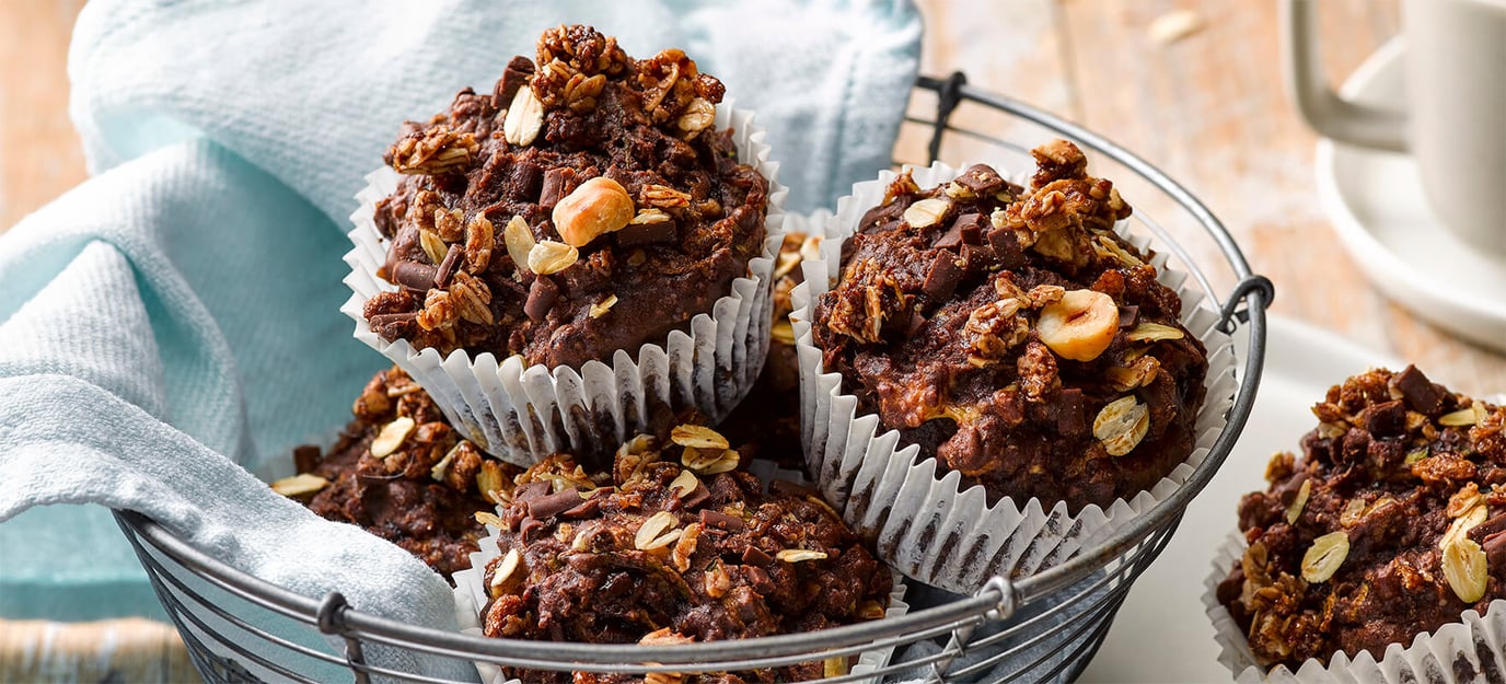 Cocoa courgette muffins