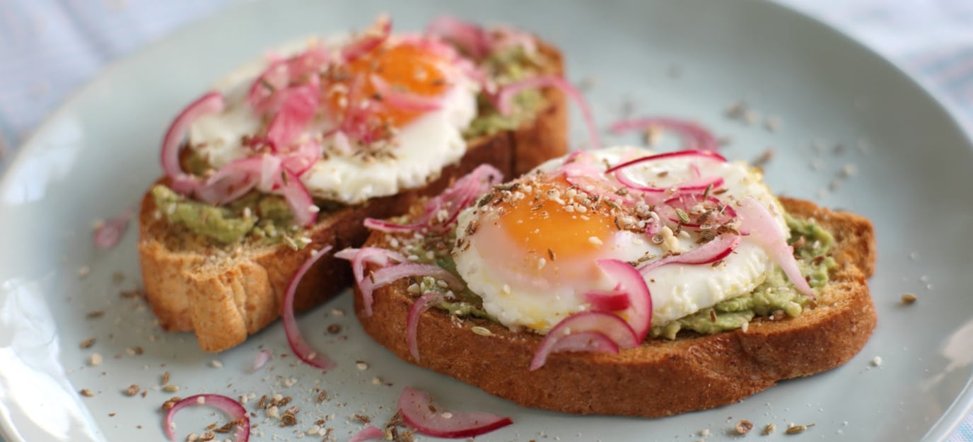 Avocado, egg and spiced dukkah on toast
