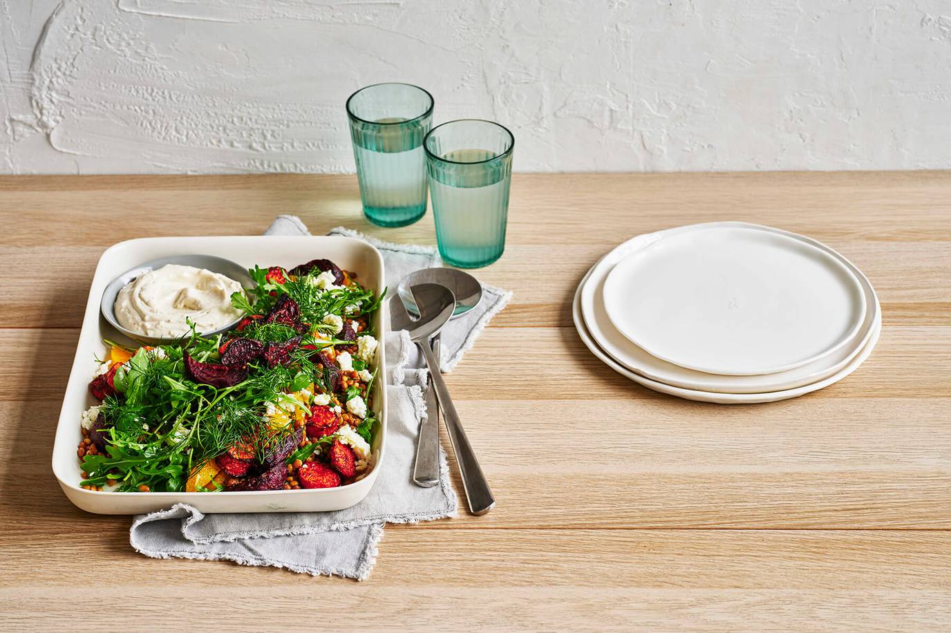 Smoky roasted beetroot and lentil salad