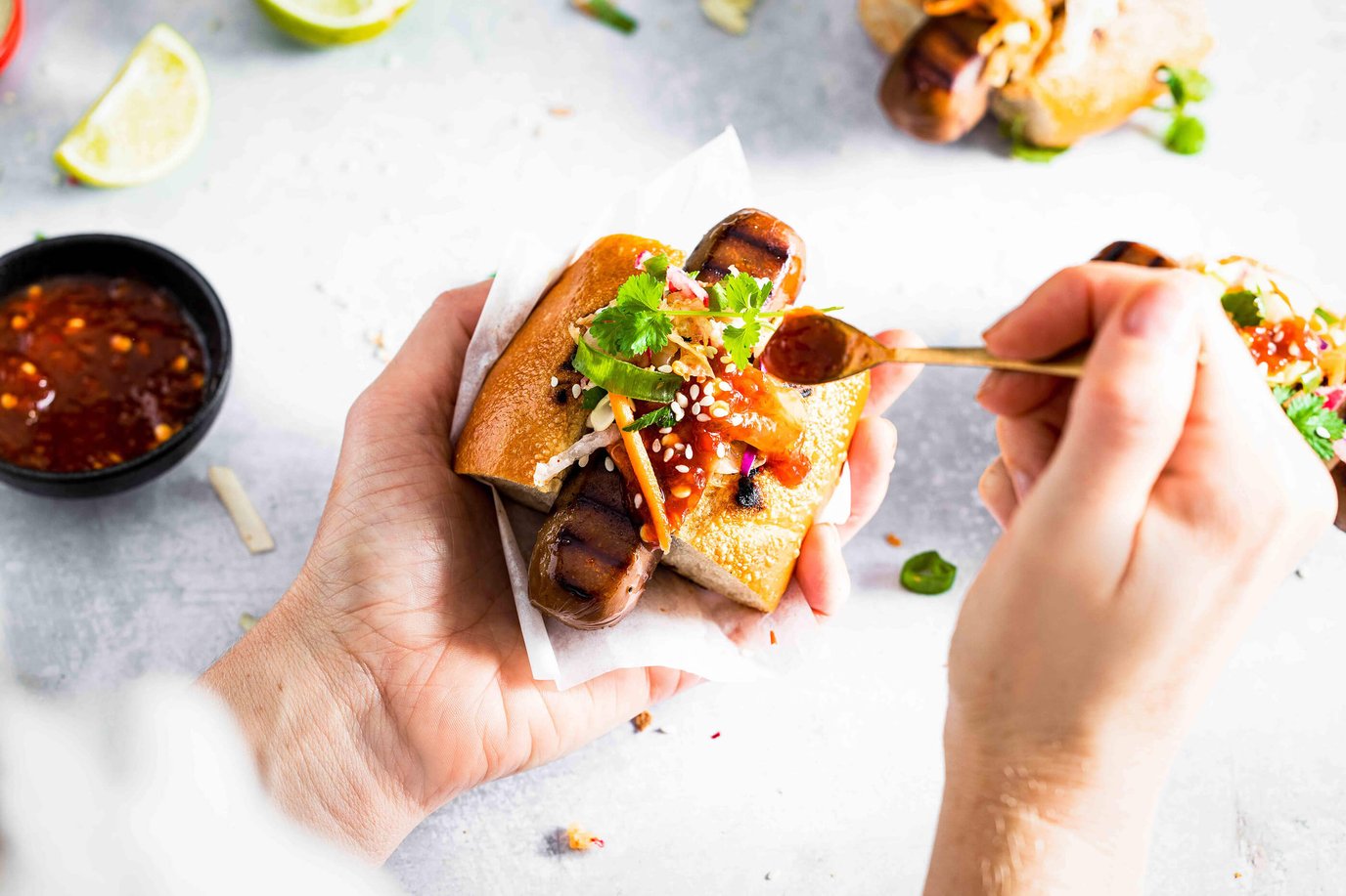 Spicy Kimchi Dogs