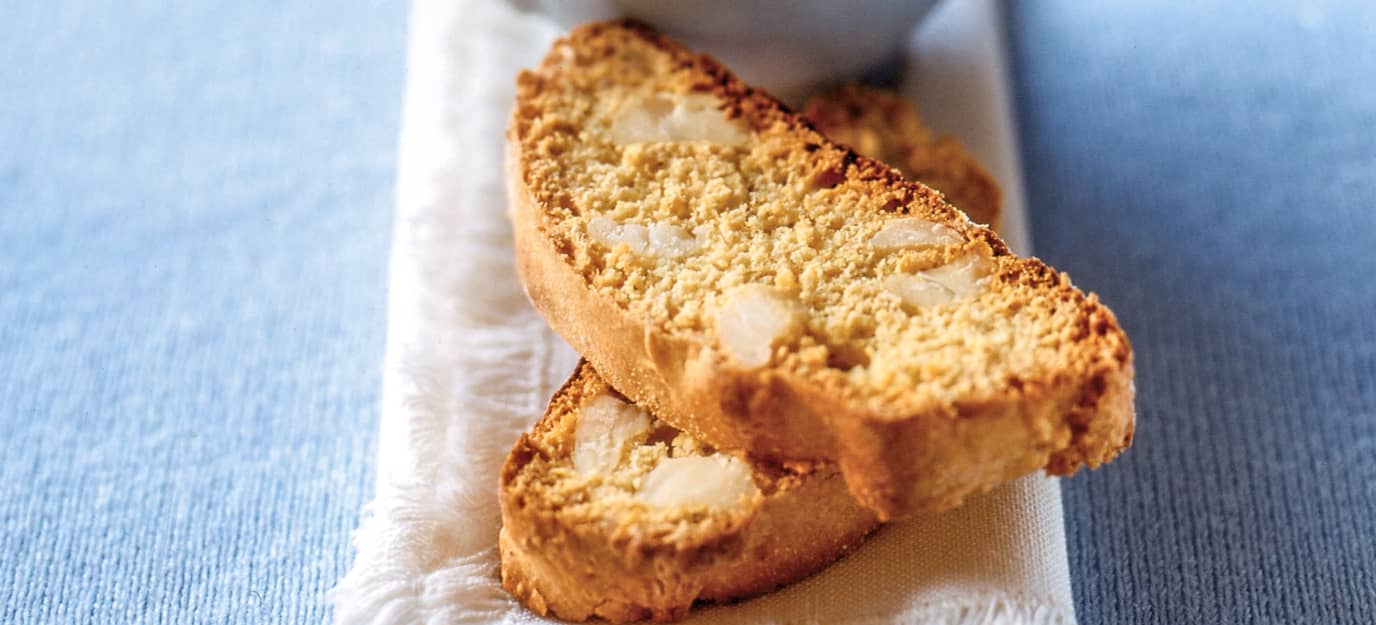 Macadamia and lime biscotti