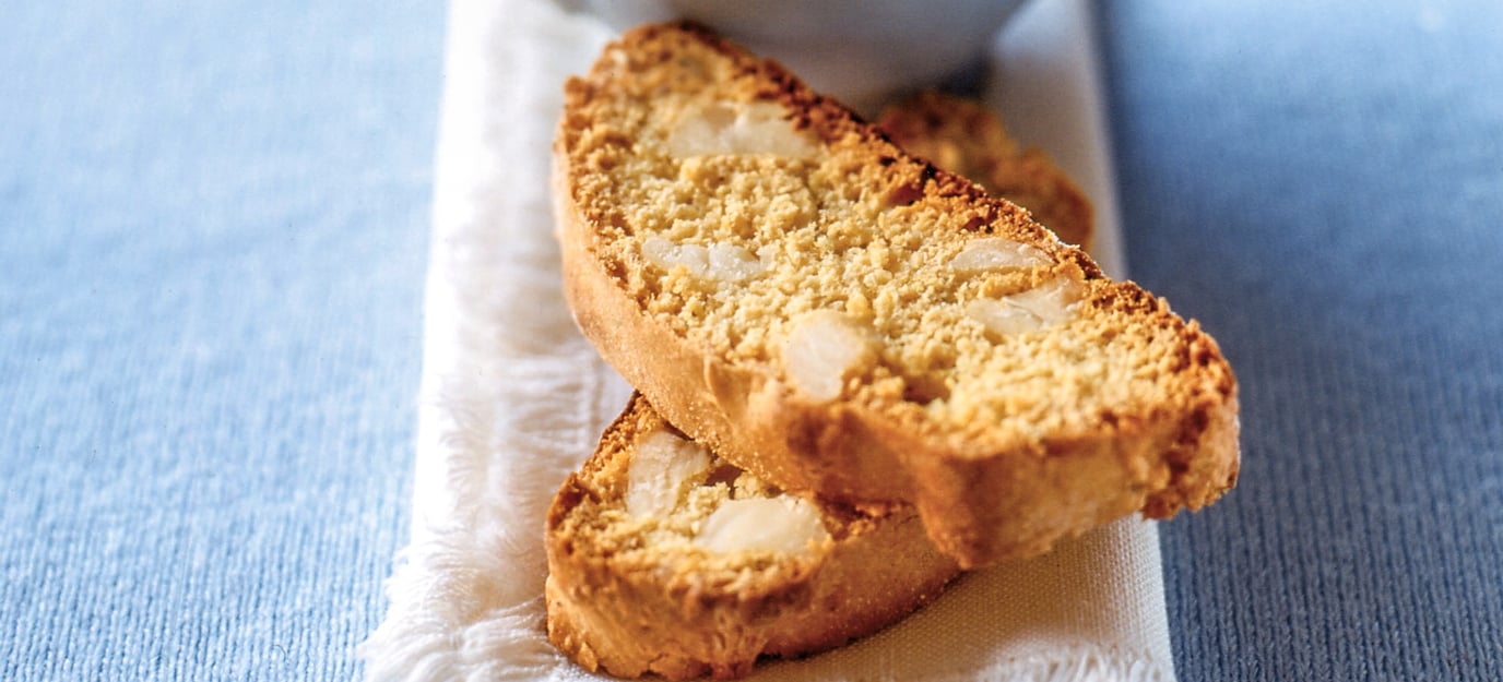 Macadamia and lime biscotti
