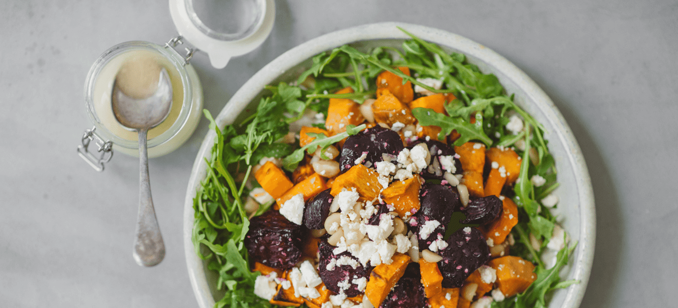 Roast beetroot feta and rocket salad