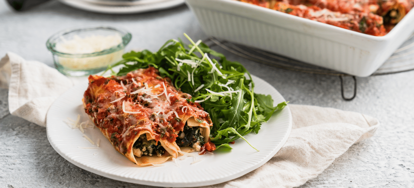 Spinach and feta cannelloni Spinach and feta cannelloni