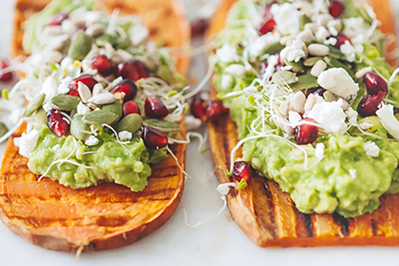 Sweet potato toast with avocado smash Sweet potato toast with avocado smash
