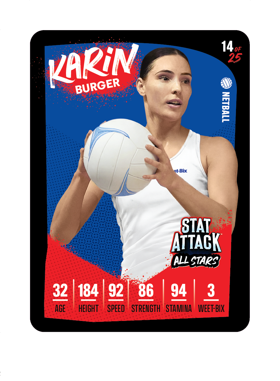 A PNG image file titled “4993-Weet-Bix-StatAttack-2026-Card-Karin-Burger,” likely a Weet-Bix StatAttack 2026 trading/stat card featuring Karin Burger.