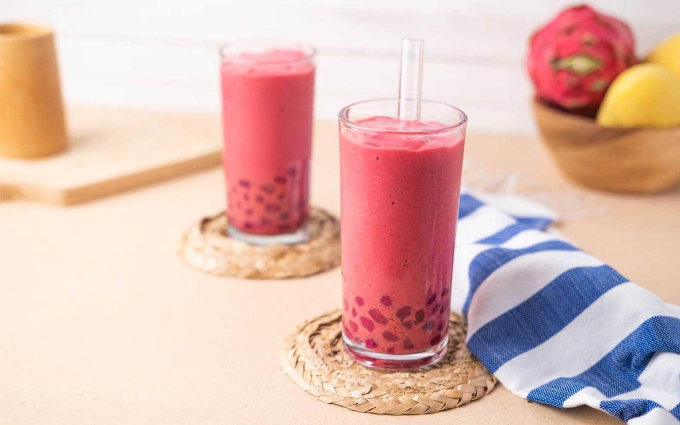 Dragonfruit Boba (homemade boba/tapioca pearls)