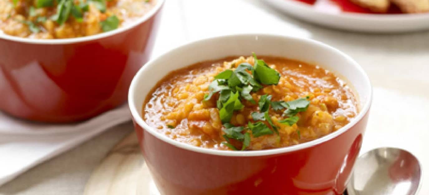 Red lentil and tomato soup
