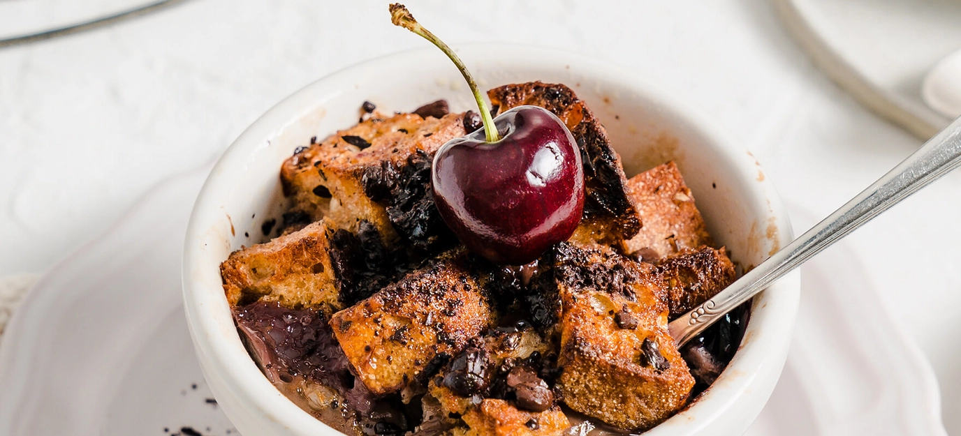 Choc-cherry baked french toast
