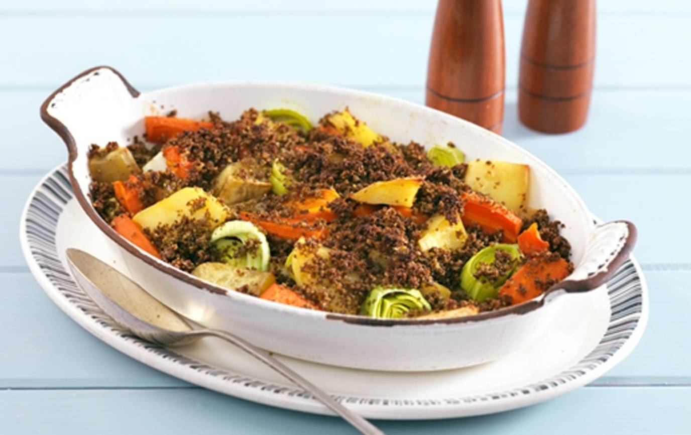 Marmite™ vege crumble