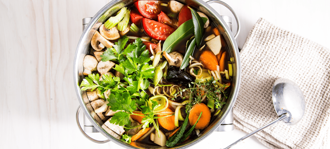 Homemade vegetable stock