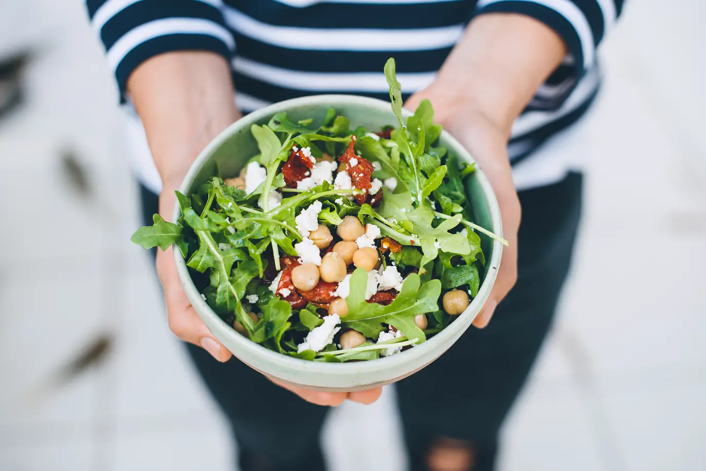 Chickpea feta rocket salad Chickpea feta rocket salad