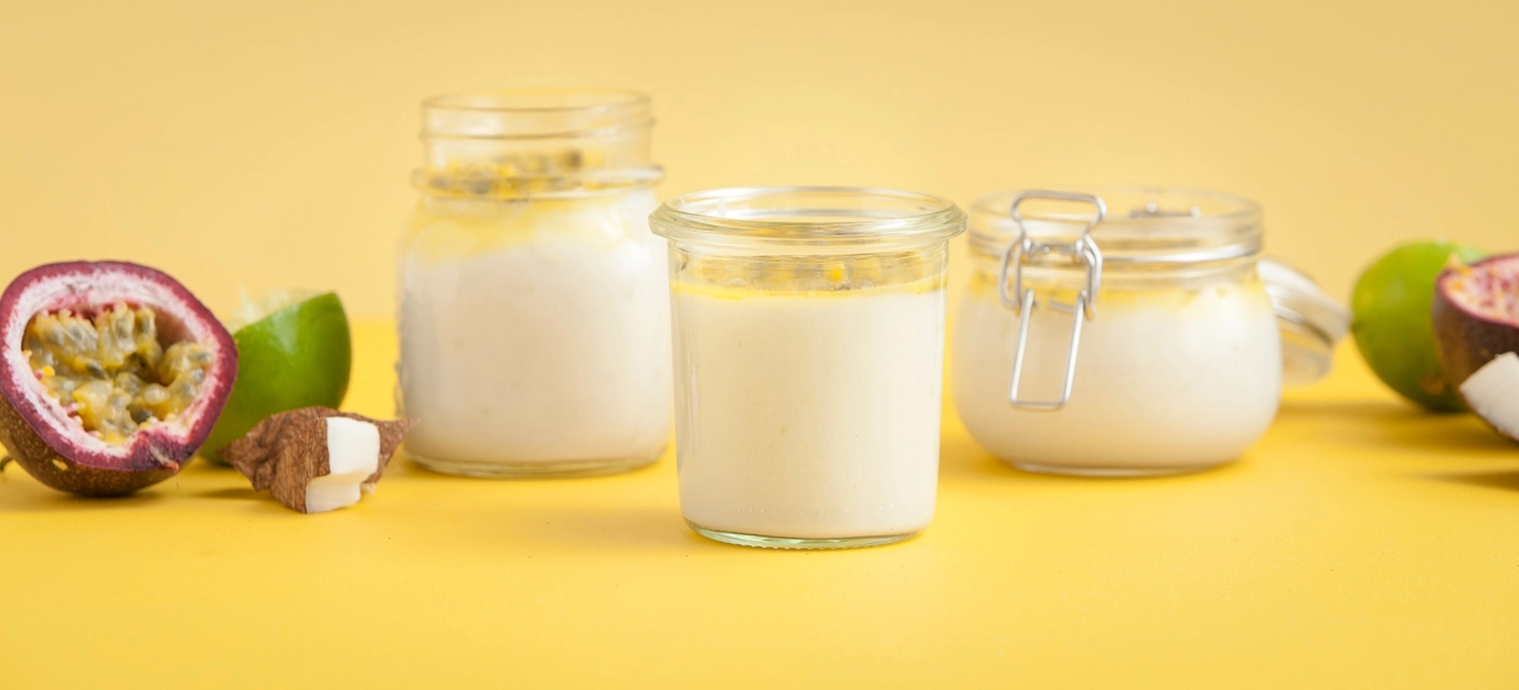 Coconut & lime panna cotta pots Coconut & lime panna cotta pots
