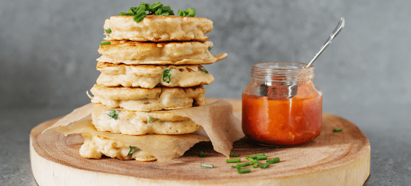 Cauliflower fritter stacks