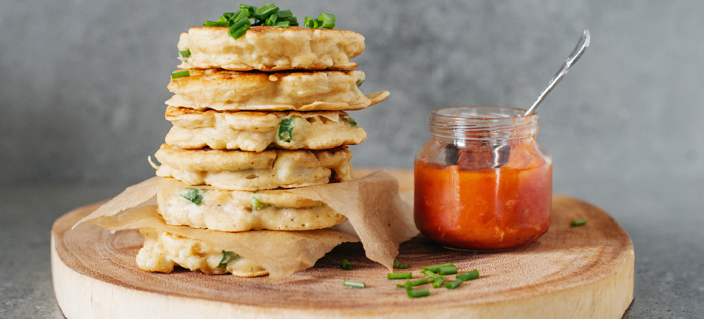 Cauliflower fritter stacks Cauliflower fritter stacks
