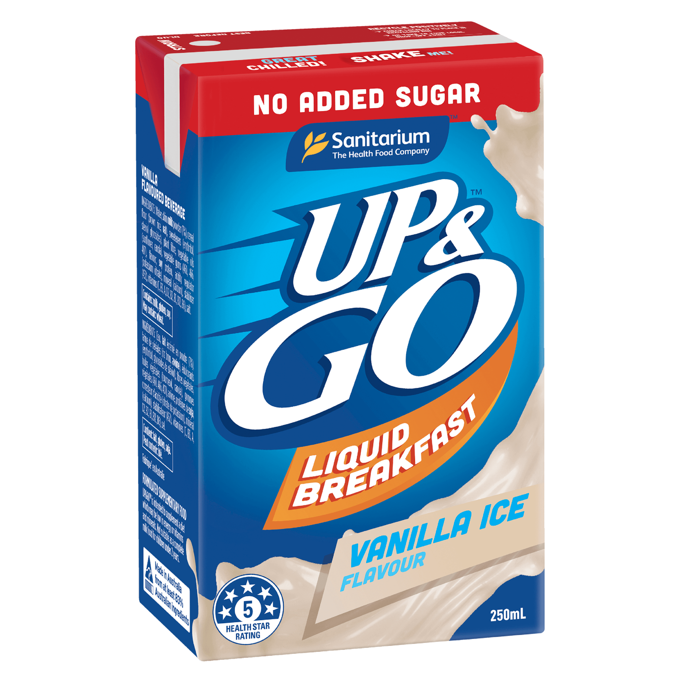 UP&GO No Added Sugar Vanilla Ice - UP&GO