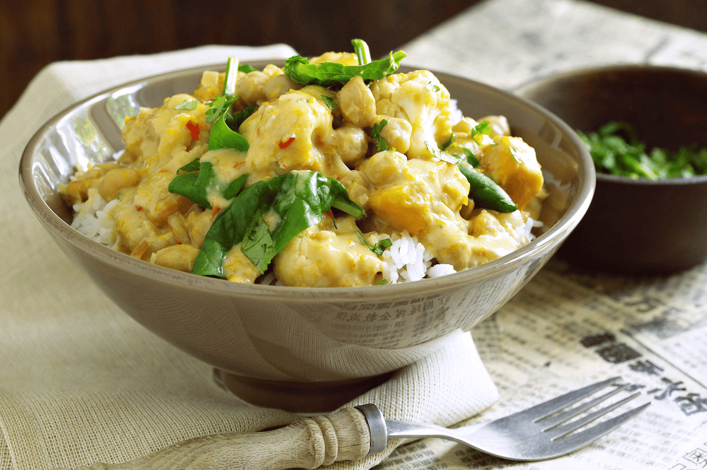 Pumpkin and chickpea satay