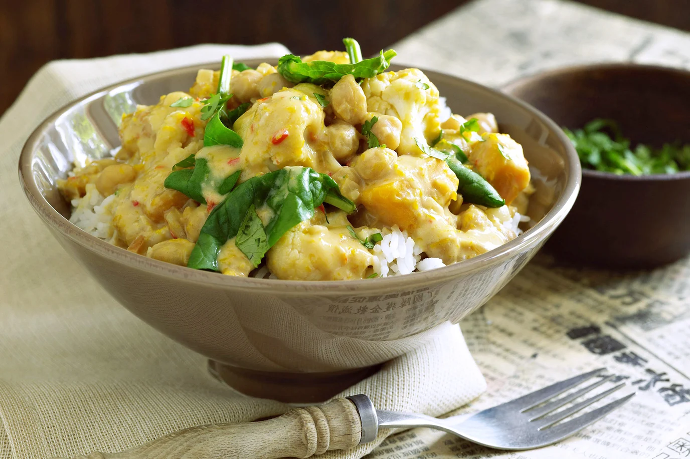 Pumpkin and chickpea satay