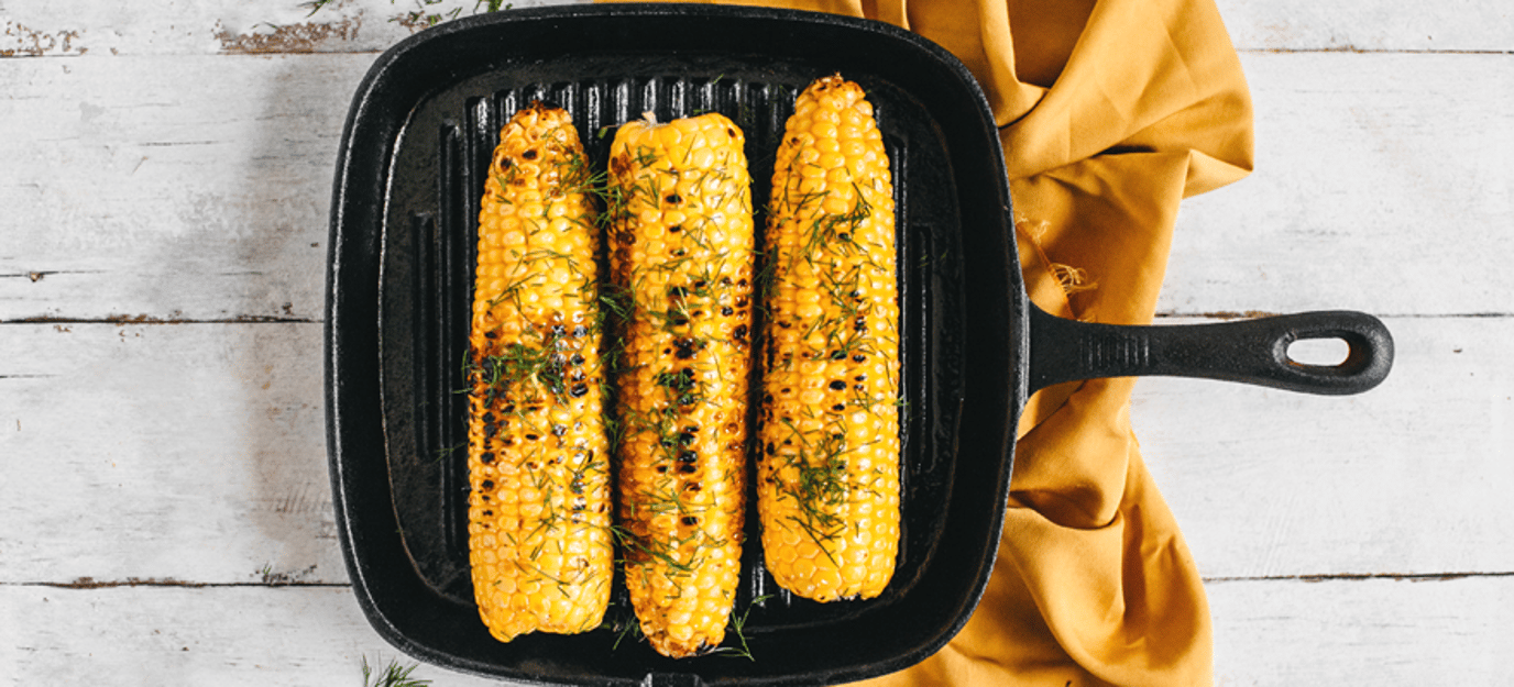 Charred corn on cob