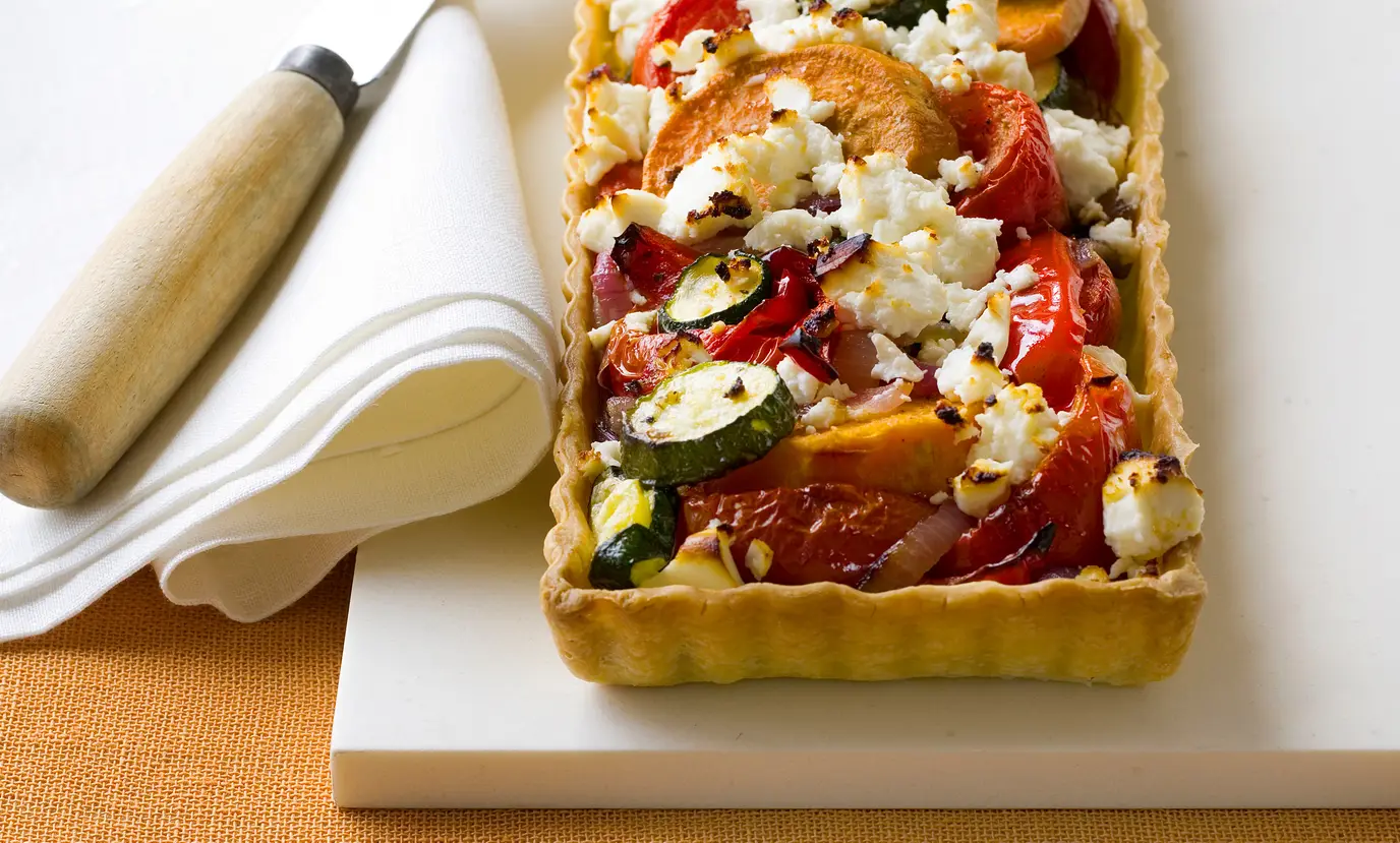 Roast vegetable tart