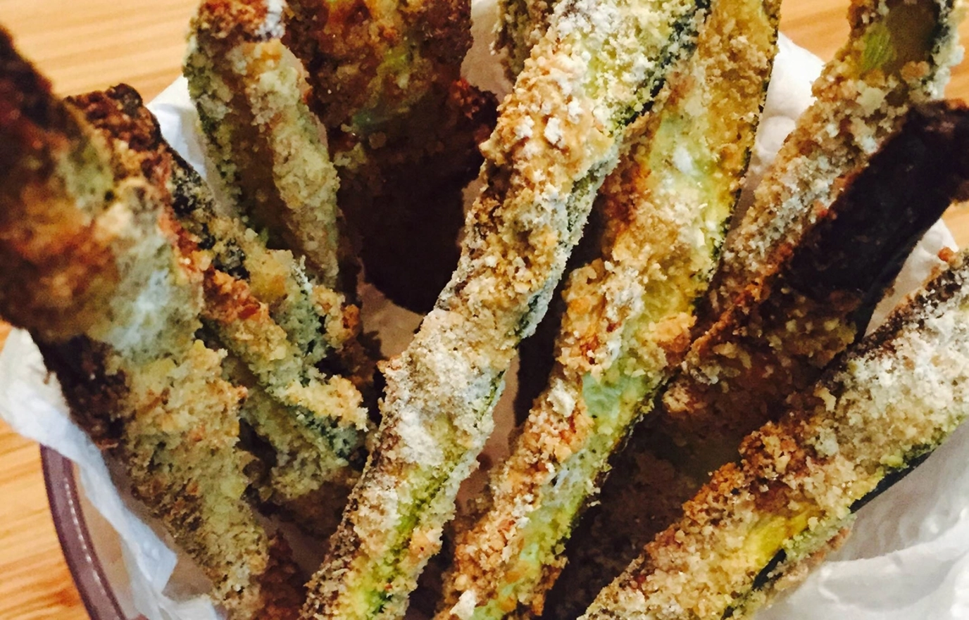 Crumbed zucchini fries