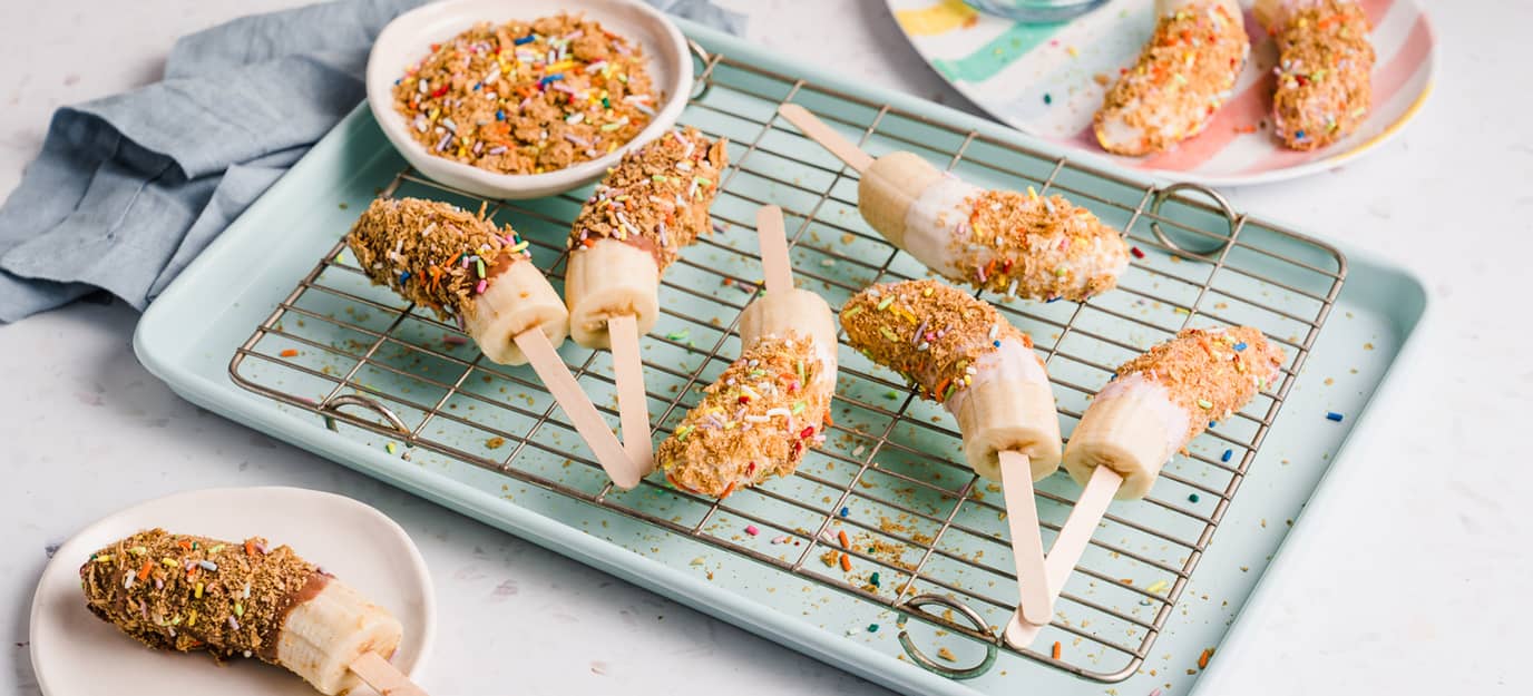 Frozen banana pops