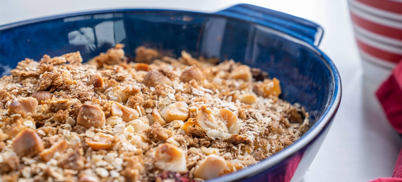 Gluten free apple and berry crumble