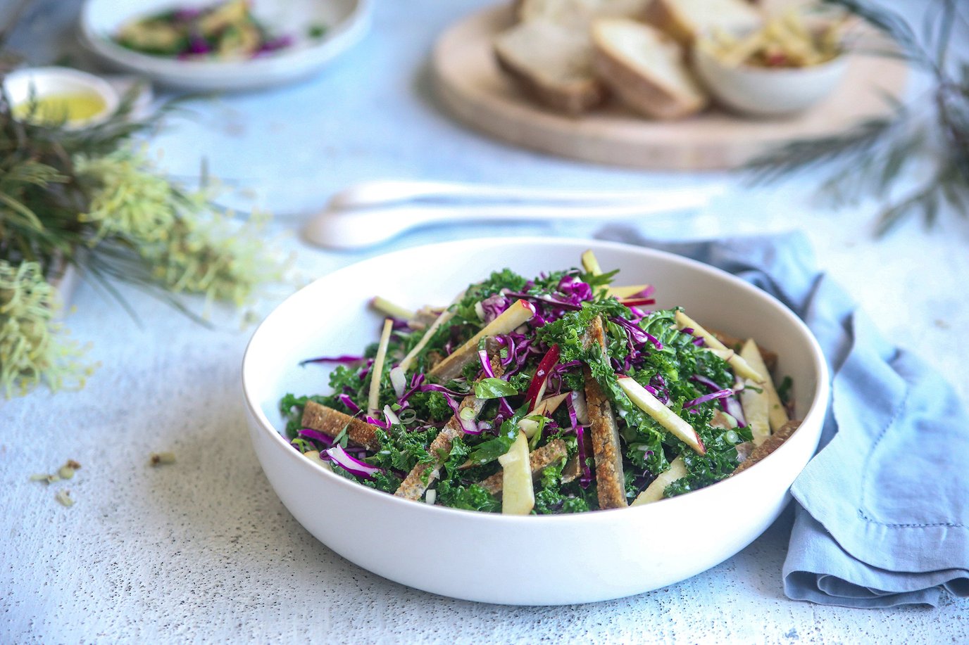 Kale, Apple, Coconut and Not Burger Slaw