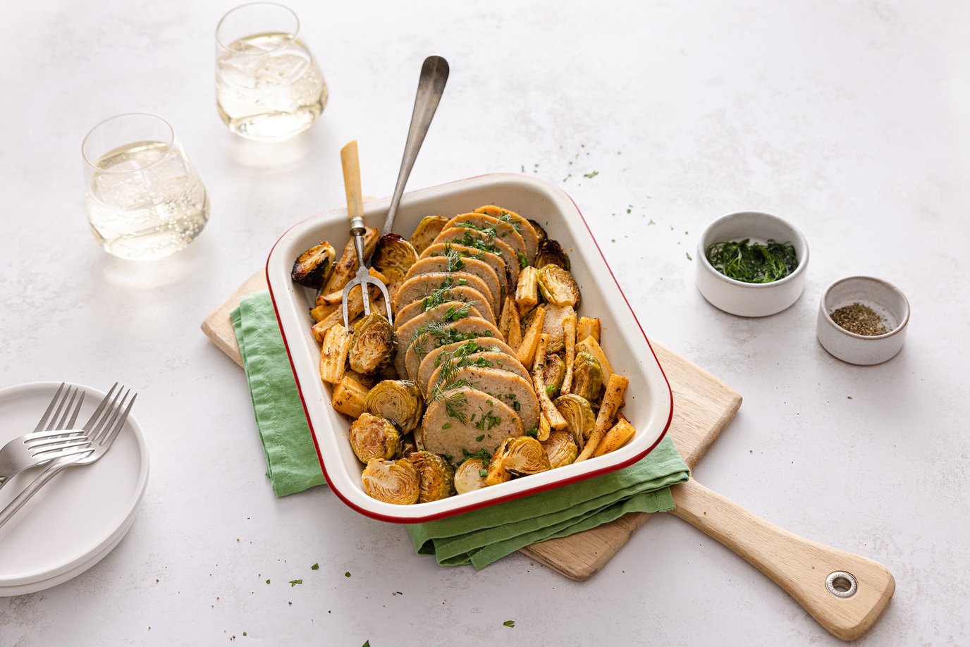 Lemon and herb vegie roast tray bake Lemon and herb vegie roast tray bake