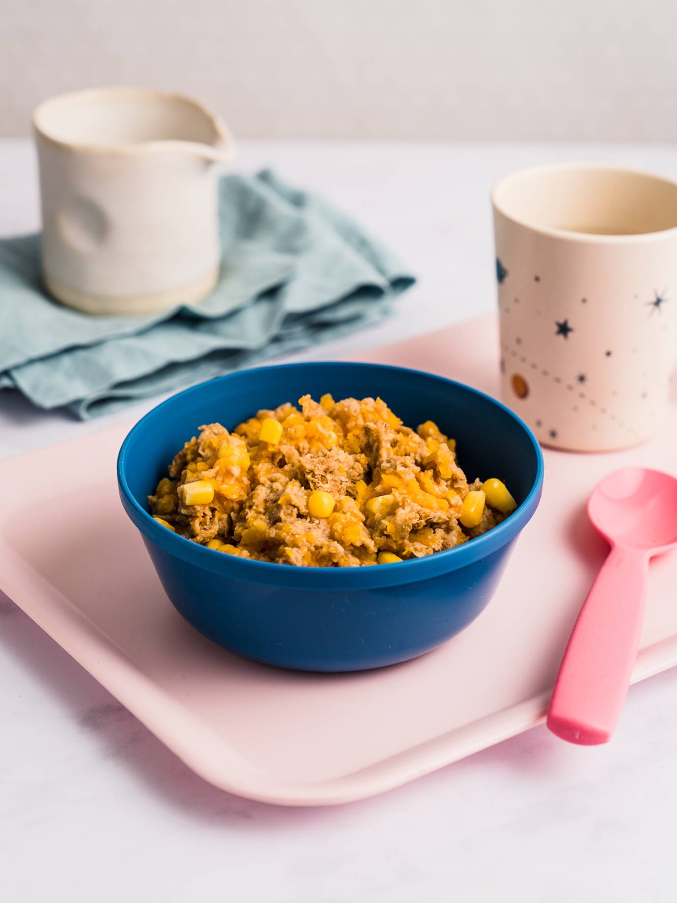 Pumpkin, Corn and Weet-Bix Mash 