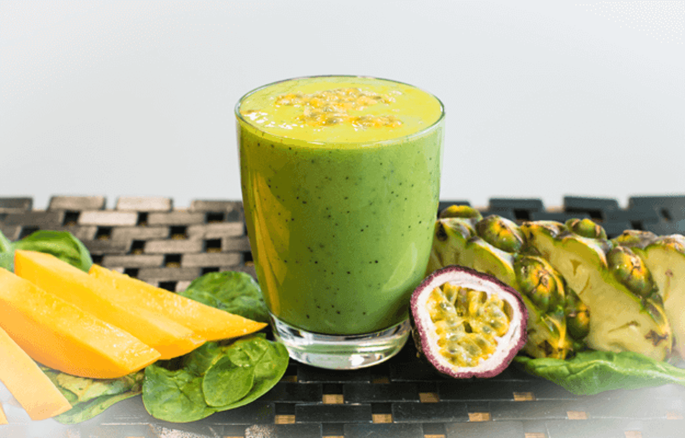 Tropical green vegan smoothie