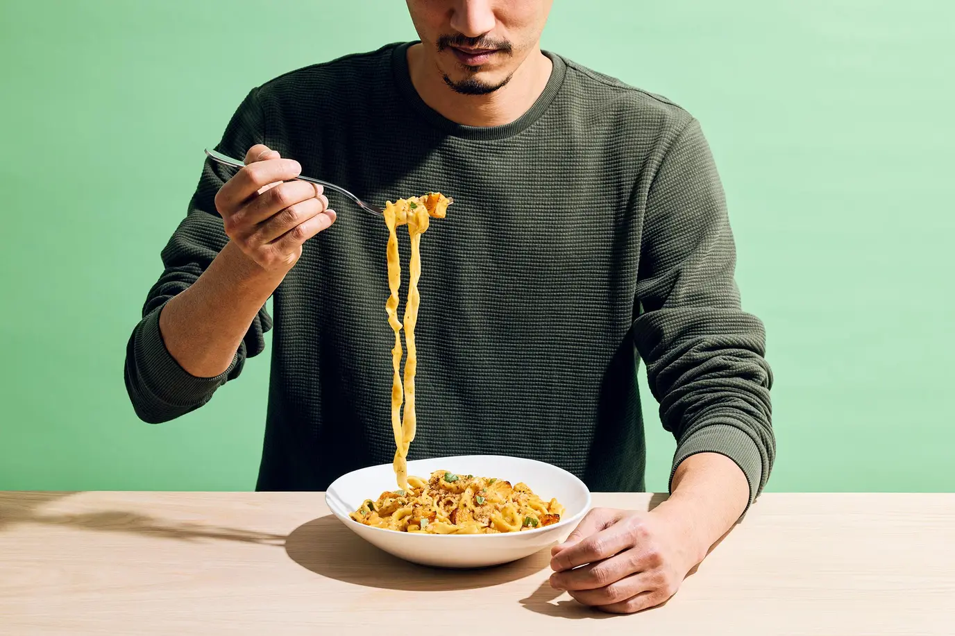Creamy pumpkin fettucine