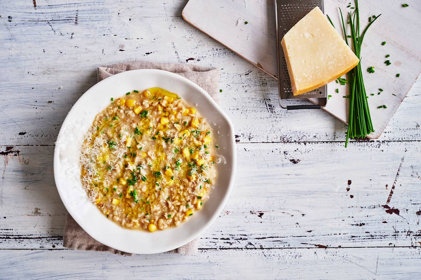 Oat, barley and corn risotto