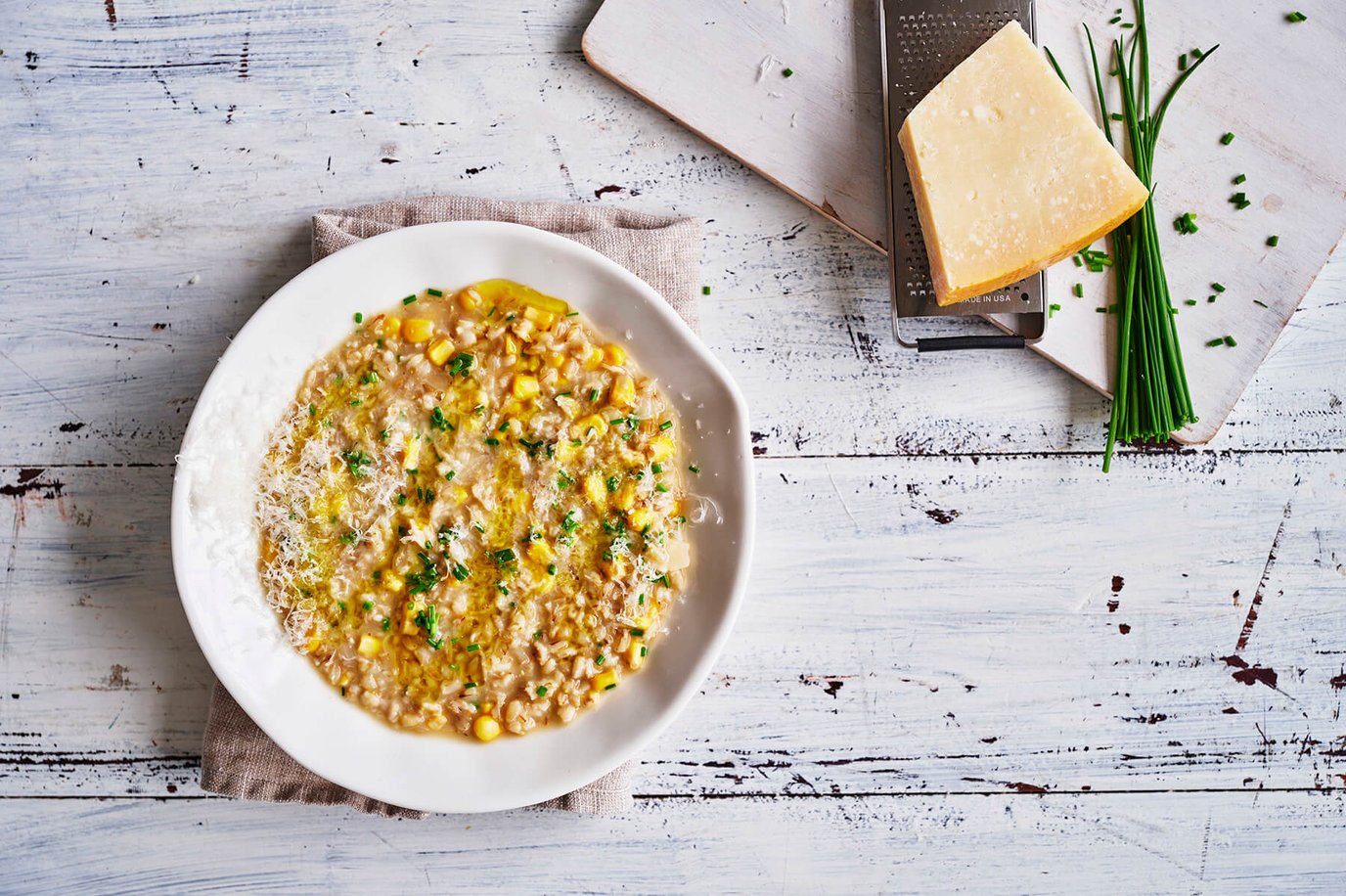 Oat, barley and corn risotto