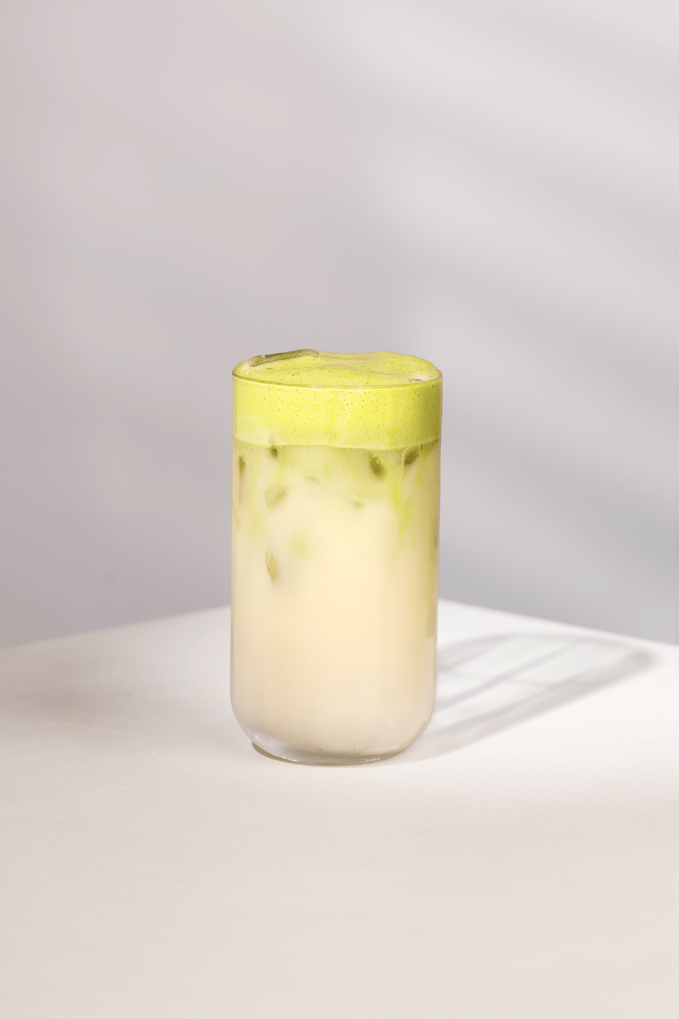Iced Jasmine Tea with Matcha Foam