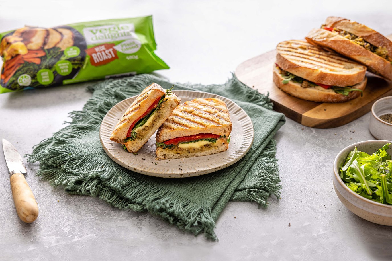 Pesto and Vegie Roast Toastie
