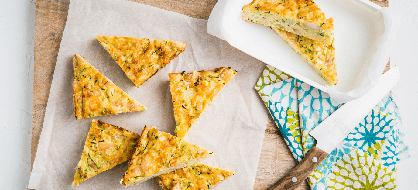 Zucchini slice with butter beans