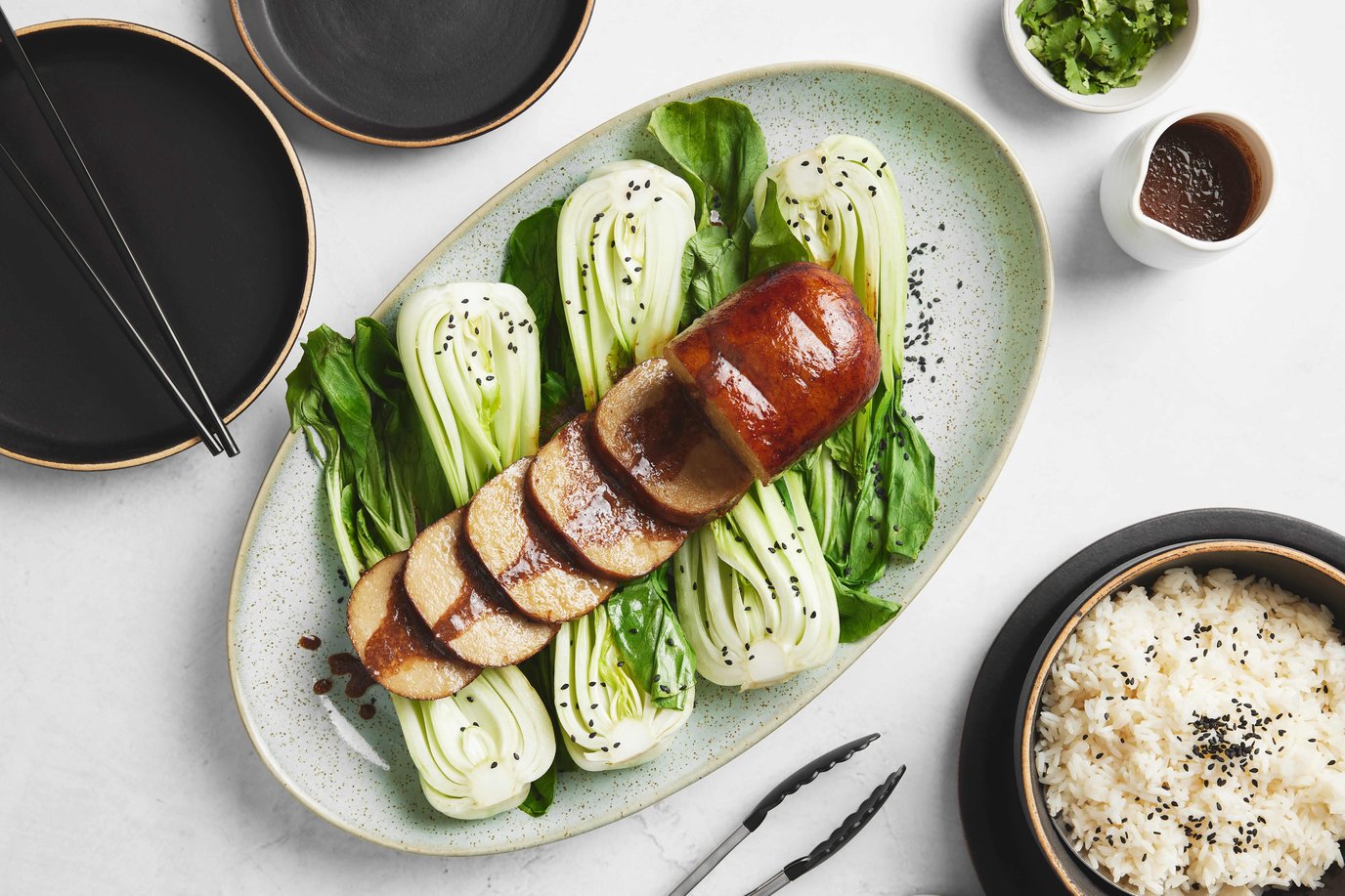 Miso Glazed Vegie Roast with Bok Choy Miso Glazed Vegie Roast with Bok Choy