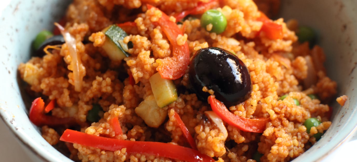 Capsicum and zucchini paella
