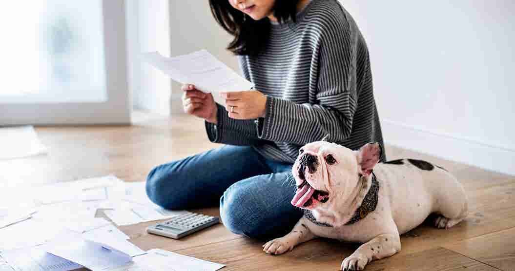 Woman at home reading her credit report