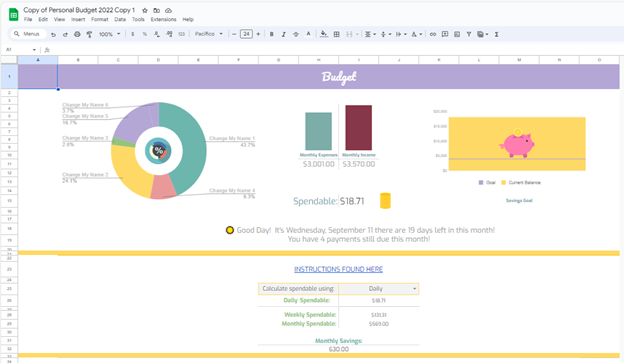 Personal Budget 2022 by Celesmeh