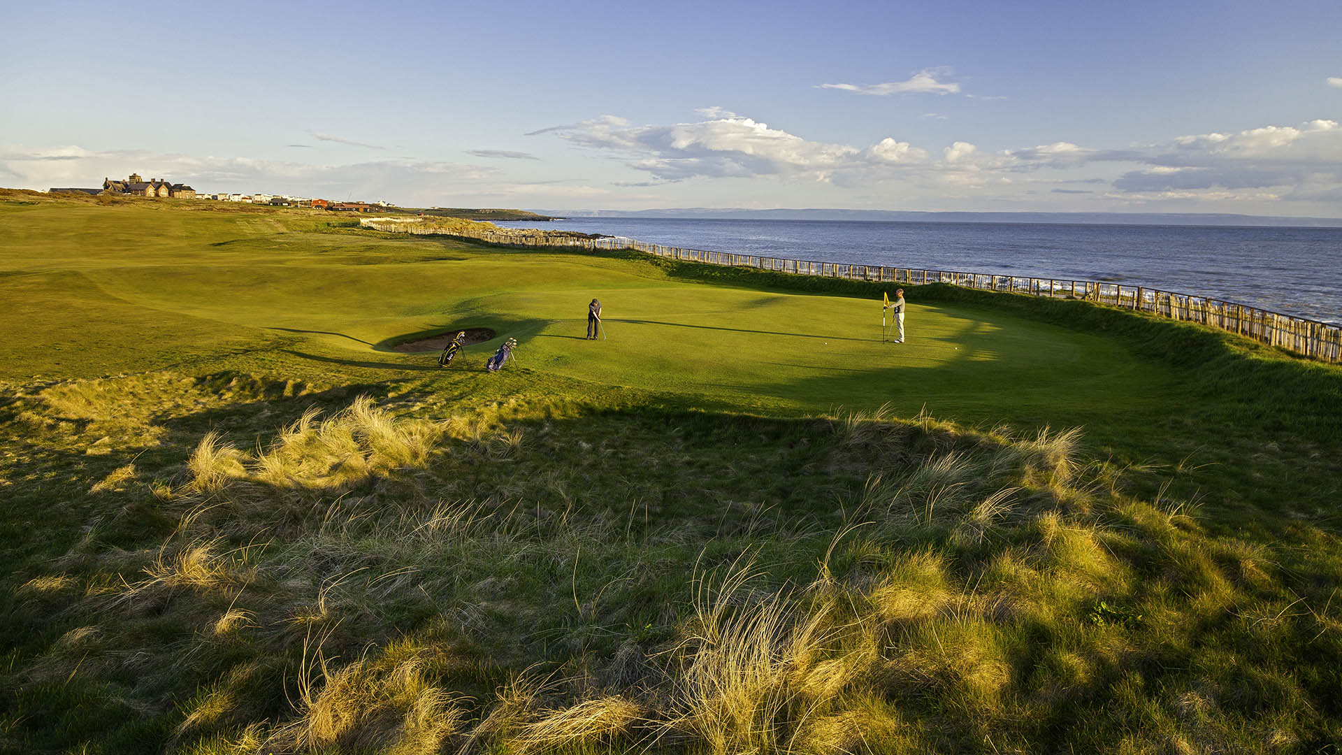 Sunset over the beautiful links at Royal Porthcawl.