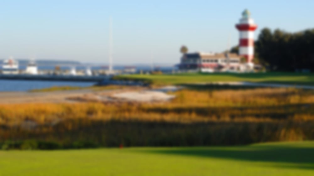 Harbour view of the golf course and the lighthouse at Hilton Head Sea Pines