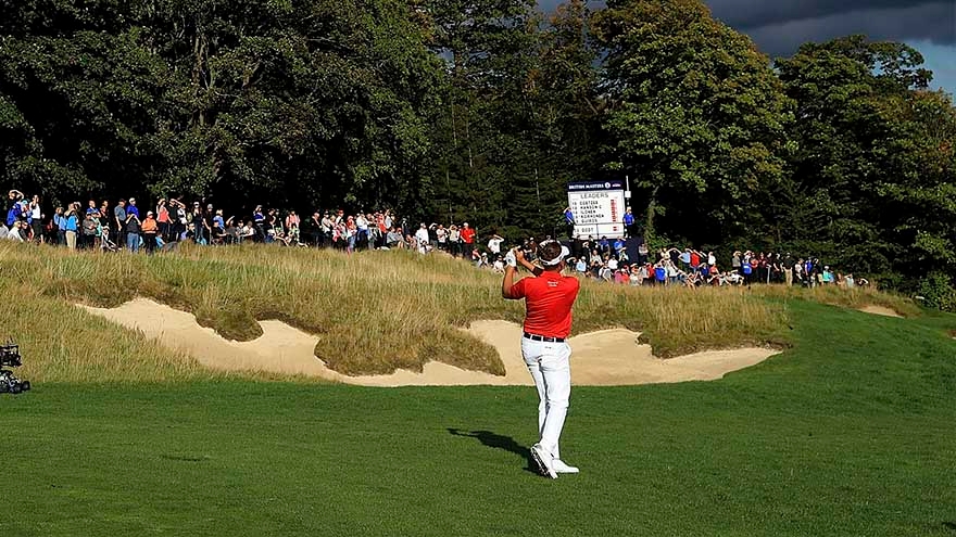 Golfer playing his shot during The Open