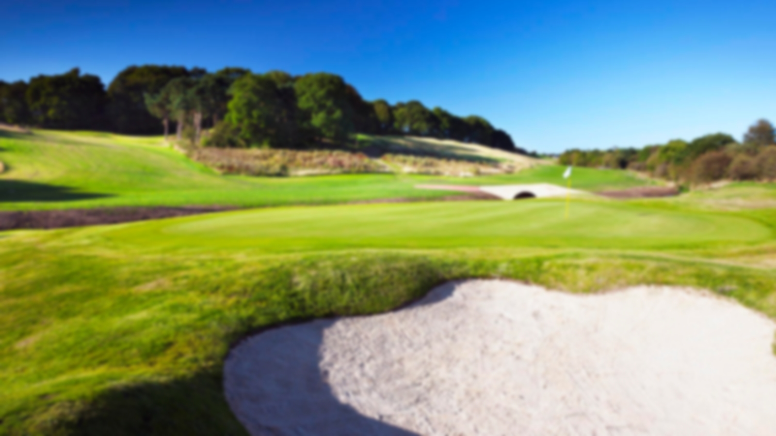 View of pristine green from the bunker