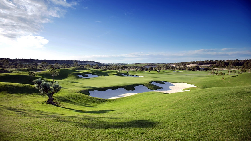 Piercing blue skies over the large bunkers of Las Colinas